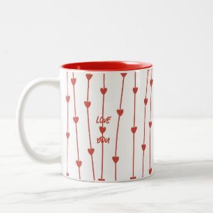 Süße rote Herz-Zweige Valentinstag-Kaffeetasse Zweifarbige Tasse
