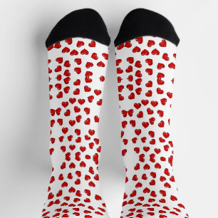 Süße rote Herzen des Liebes farbenfrohes Muster au Socken