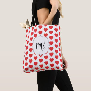 Süße rote Herzen Monogramm personalisiert
