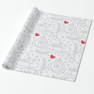 Süße rote Herzen Whimsical Weihnachten Geschenkpapier