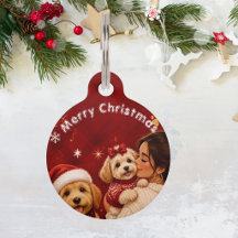 Süße rote karmesinrote Frohe Weihnachten Hundernam