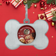 Süße rote karmesinrote Frohe Weihnachten Hundernam