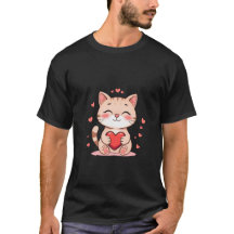 Süße rote Katze umarmt rotes Herz Liebeskunst ✨🐾❤
