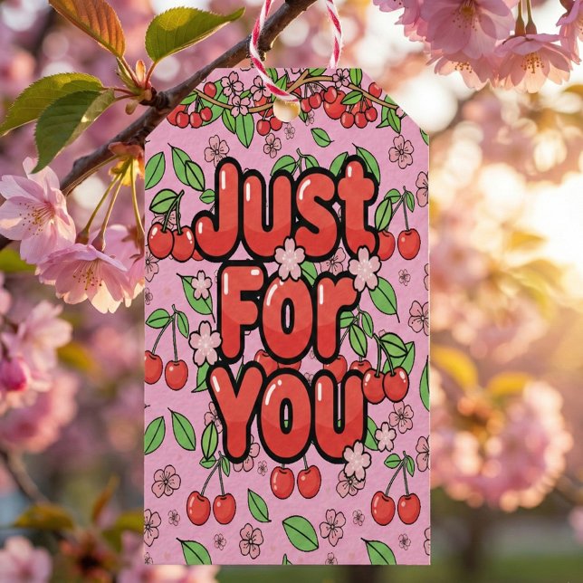 Süße rote Kirsch-Stimmung Hübsches Mädchen Ästheti Geschenkanhänger (Von Creator hochgeladen)