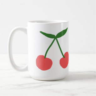 Süße rote Kirschen Minimalistisches Fruchtgeschenk Kaffeetasse