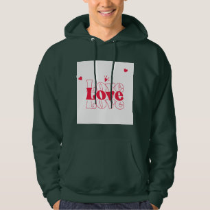 Süße rote Liebe-Typografie-Grafikdesign mit Herz Hoodie