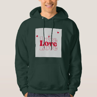 Süße rote Liebe-Typografie-Grafikdesign mit Herz Hoodie