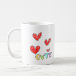 Süße rote Liebesherzen klassischer Becher Kaffeetasse