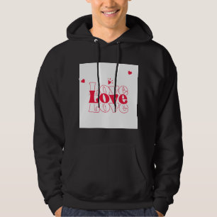 Süße rote Liebestypografie-Grafikdesign mit Herz Hoodie