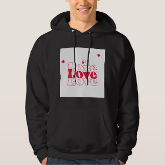 Süße rote Liebestypografie-Grafikdesign mit Herz Hoodie