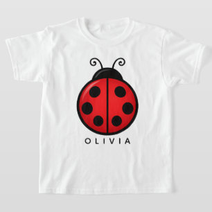 Süße rote Marienkäfer Grafik mit individuellem Nam T-Shirt