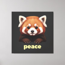 Süße Rote-Panda-"Frieden"-Illustration für Kinder
