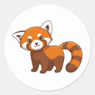 Süße Rote Panda Runder Aufkleber