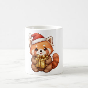Süße Rote-Panda-Santa-Mütze-Weihnachtsgeschenk-Tas Kaffeetasse