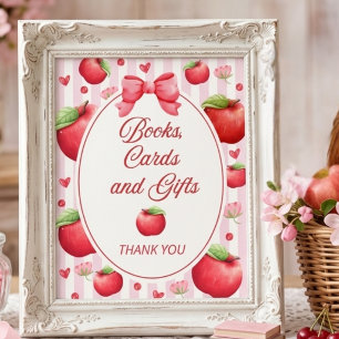 Süße Rote Rosa Apfel Coquette Blumen Baby Shower  Poster