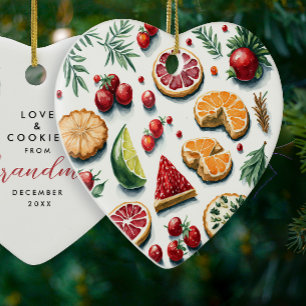 Süße rote und grüne Weihnachtskekse gebacken Muste Keramik Ornament