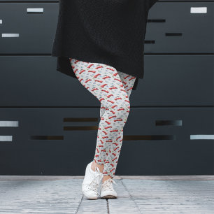 Süße rote Vintage-Auto-Weihnachts-Pyjama-Hosen Leggings