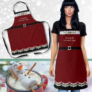 Süße rote Weihnachtsmann-Schürze im Santa-Look Schürze