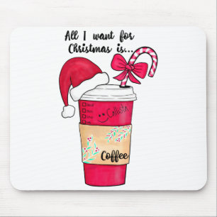 Süße rote Weihnachtsmannmütze Kaffee-Kandiszucker- Mousepad