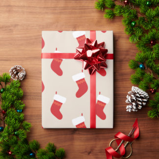 Süße rote Weihnachtsstrumpf-Verpackungspapier Geschenkpapier