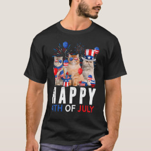 Süße rote weiße blaue persische Katze patriotisch T-Shirt