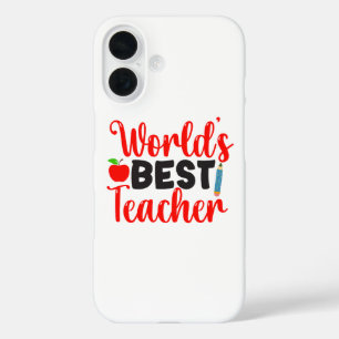 Süße rote Welts beste Lehrertypografie iPhone 16 Hülle