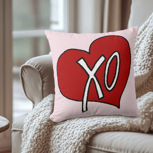 Süße rote XO Herz Liebe Umarmungen Küsse Kissen