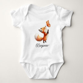 Süße Rotfuchs mit Schmetterling Baby Strampler