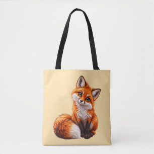 Süße Rotfuchs-Warmcreme-Leinwand-Tasche