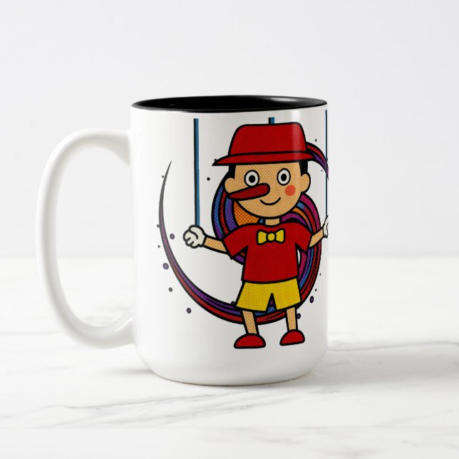 Süße Rotmützen-Figur Zweifarbiges Kaffeetasse (Links)