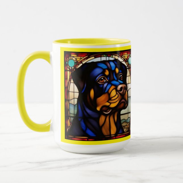 Süße Rottweiler Trinktasse Tasse (Links)