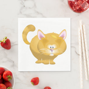 Süße runde getigerte Katze Serviette