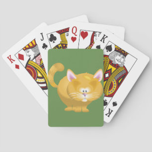 Süße runde Ginger Tabby Katze Spielkarten