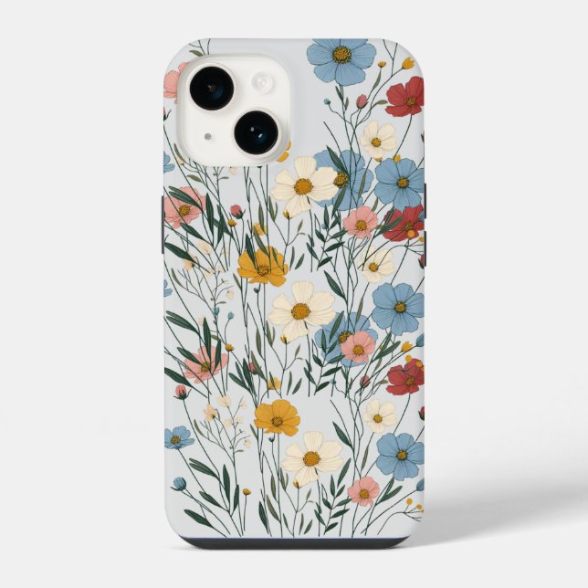 Süße rustikale Boho-farbige Wildblume  iPhone Hülle (Rückseite)