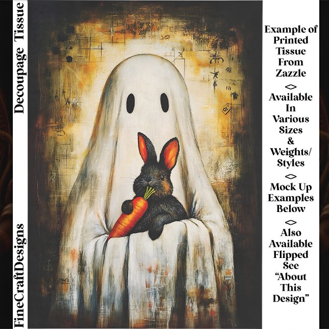 Süße rustikale Halloween-Geist & Bunny FS4L Decoup Seidenpapier (Von Creator hochgeladen)