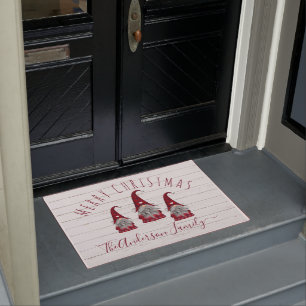 Süße rustikale künstliche Holz-Weihnachts-Gnome fü Fußmatte