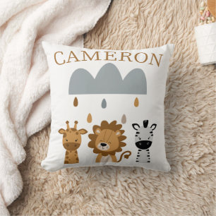Süße Safari-Boho-Baby-Tiere Kissen