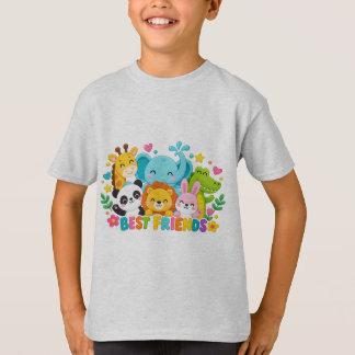 Süße Safari-Dschungeltiere beste Freunde Kinder T- T-Shirt