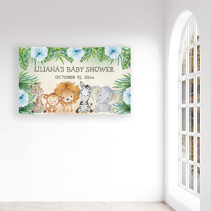 Süße Safari-Dschungeltiere Jungen-Baby-Party Banner