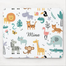 Süße Safari-Dschungeltiere personalisierter Babyna