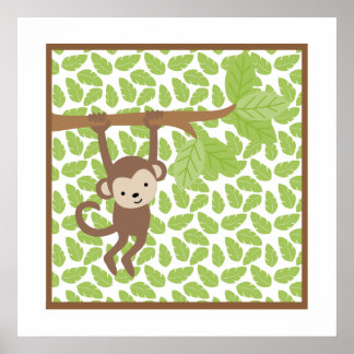 Süße Safari Kleiner Affe-Nursery-Wandkunst Poster