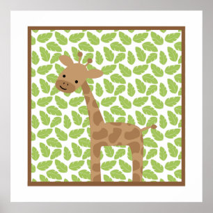 Süße Safari-Kleingiraffen-Nursery-Wandkunst Poster