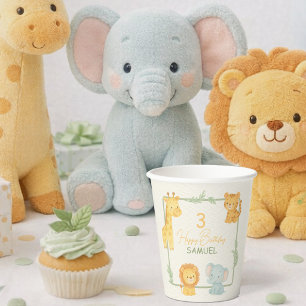 Süße Safari-Tiere Dschungel Kinder Geburtstagsfeie Pappbecher