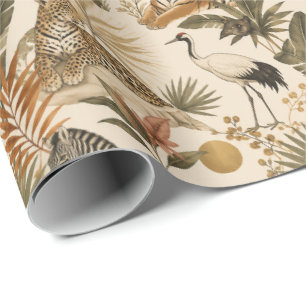 Süße Safari-Tiere Geschenkpapier