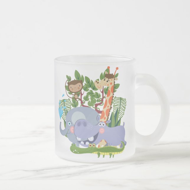 Süße Safari-Tiere Mattglastasse (Rechts)