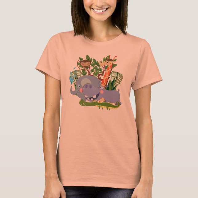 Süße Safari-Tiere T-Shirt (Vorderseite)