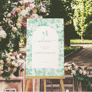 Süße Safari Toile de Jouy   Mint Babyparty Poster