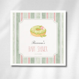 Süße Sage-Streifen-Matcha-Donut für Mädchen-Baby-P Serviette