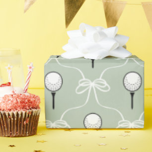 Süße Salbe-Weiß-Bowlen-Golf-Muster Geschenkpapier