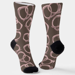 Süße Salzbrezeln Snack Rosa Braun  Socken